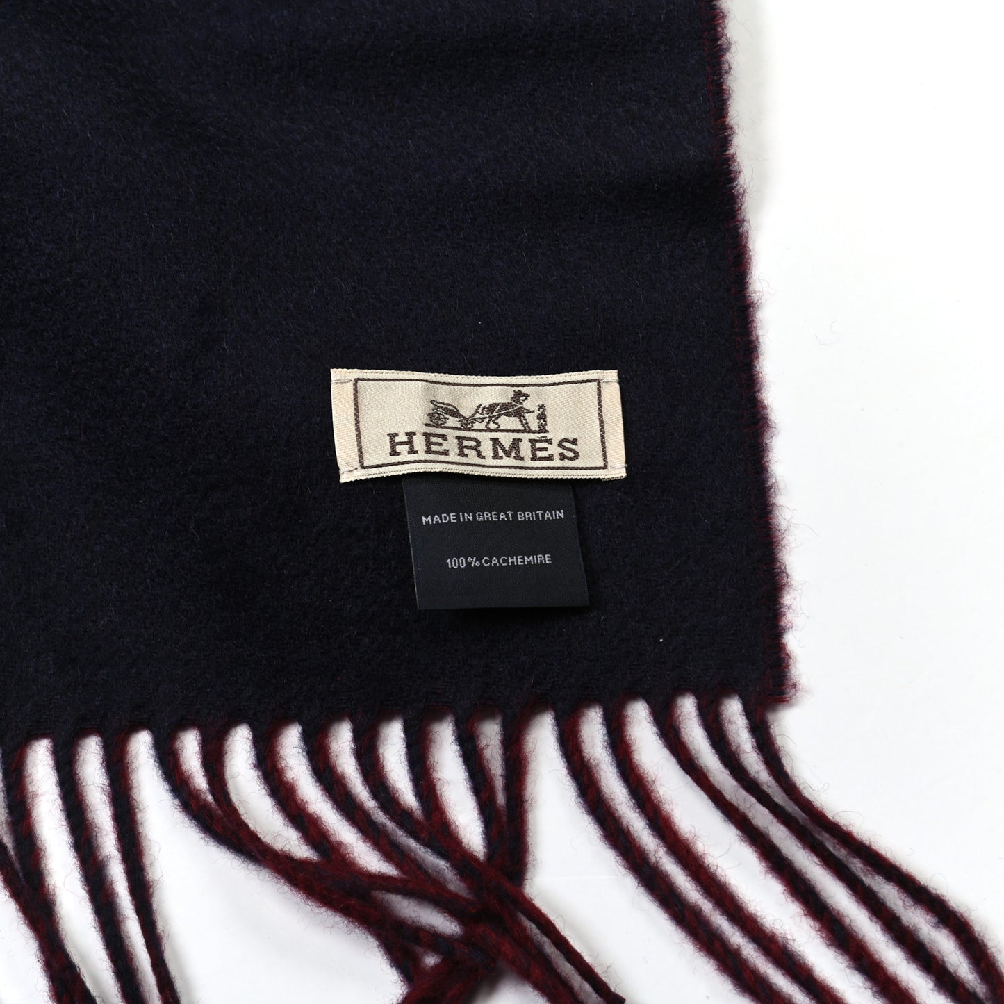 Cashmere Recto Verso Muffler Rouge H Marine