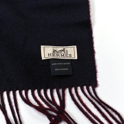 Hermes Cashmere Recto Verso Muffler Rouge H Marine 3 of 4
