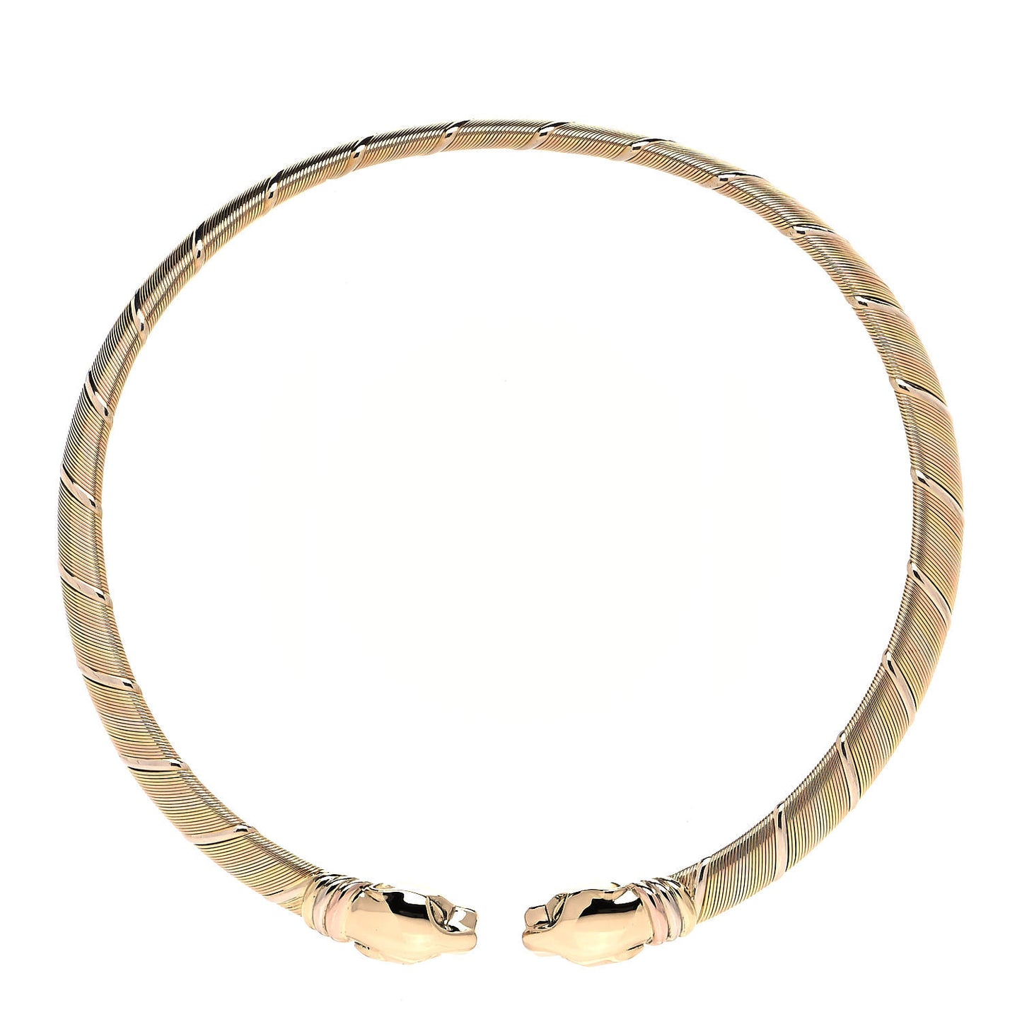 18K Pink Yellow White Gold Panthere De Cartier Collar Necklace