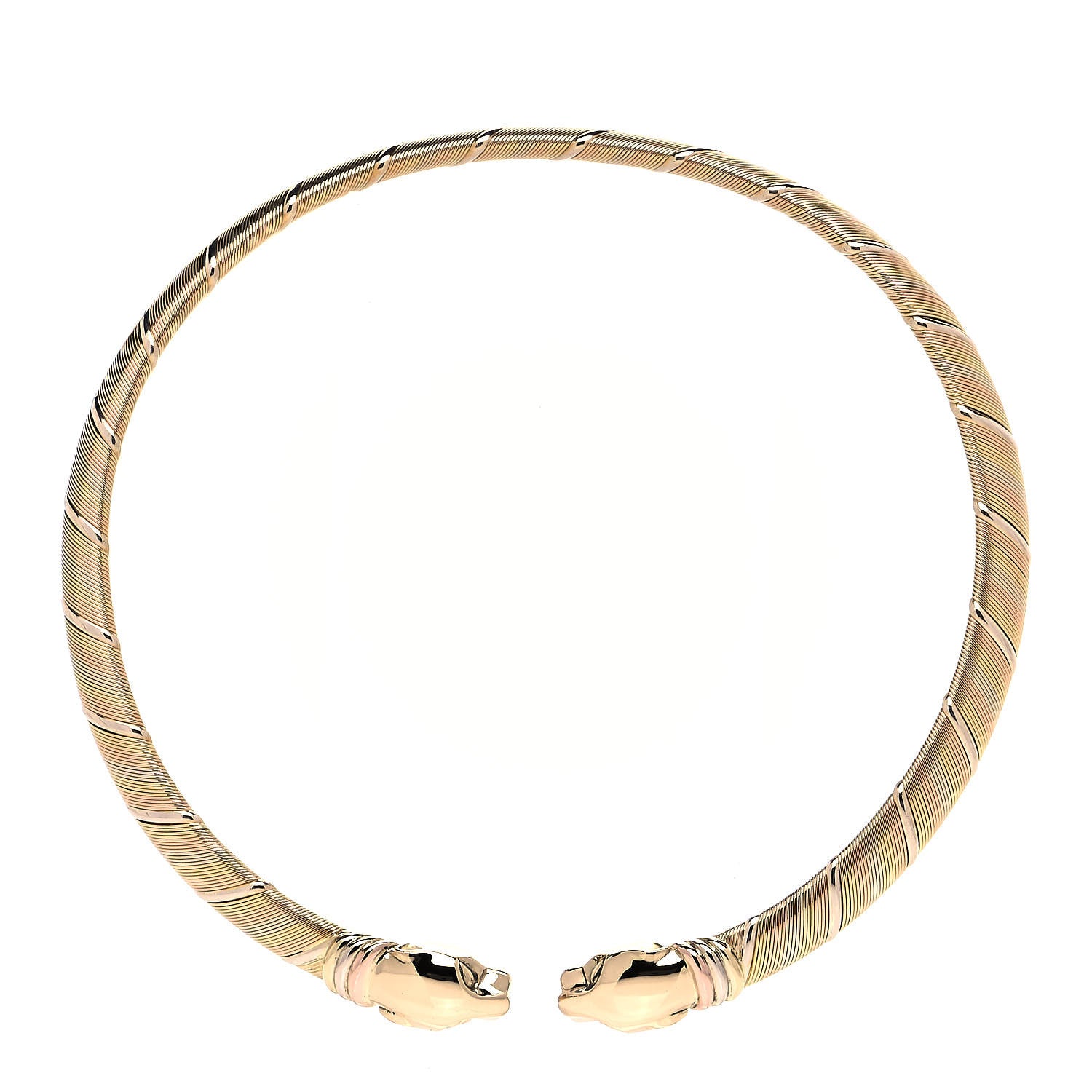 Cartier 18K Pink Yellow White Gold Panthere De Cartier Collar Necklace 1 of 10