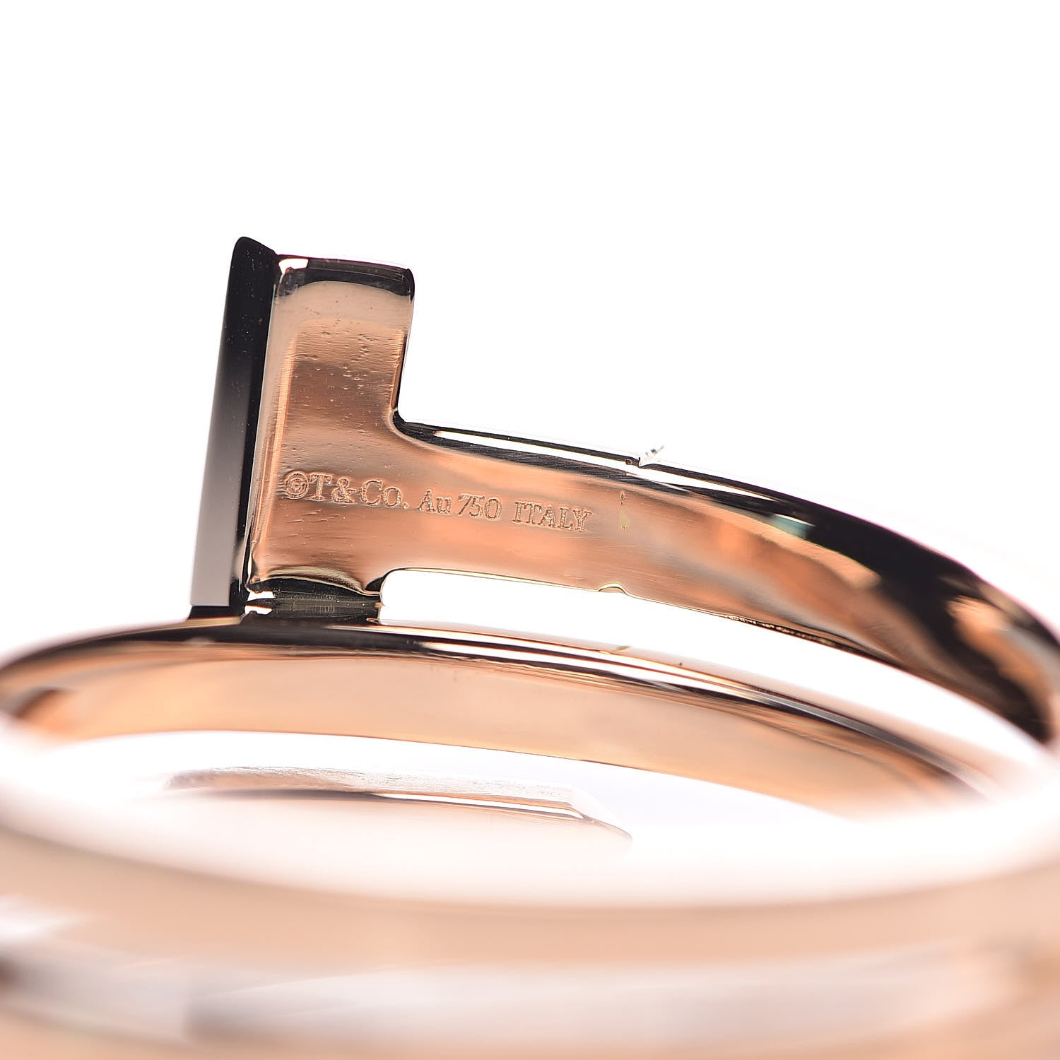 Tiffany 18K Rose Gold Diamond T Square Wrap Ring 58 8.25 5 of 6