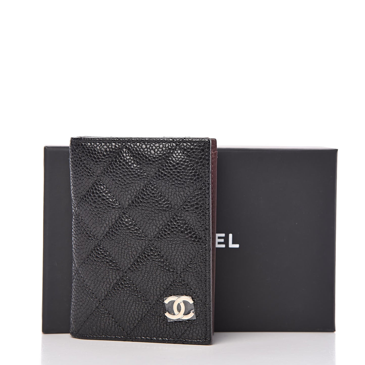 Caviar Quilted Card Holder Wallet Black