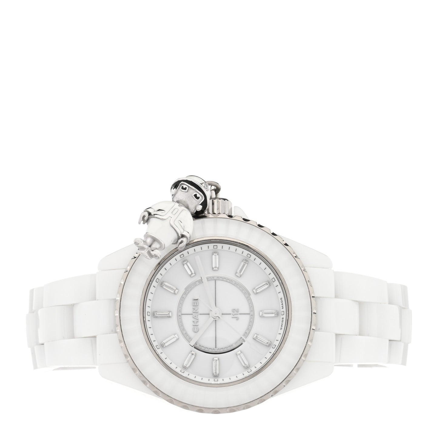 18K White Gold Ceramic Diamond 33mm J12 Limited Edition Mademoiselle Charm Quartz Watch White