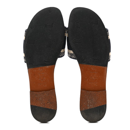 Christian Dior Canvas Embroidered Dway Mules Slide Sandals 36.5 Deep Blue 6 of 12