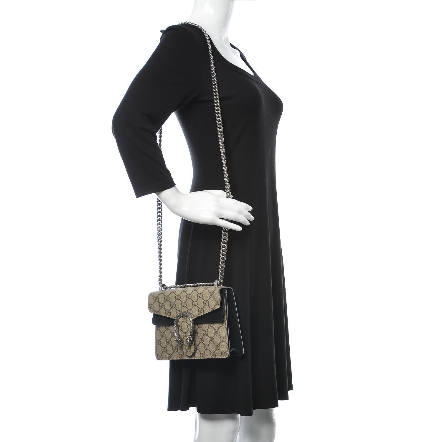 Gucci GG Supreme Monogram Mini Dionysus Shoulder Bag Black 2 of 12