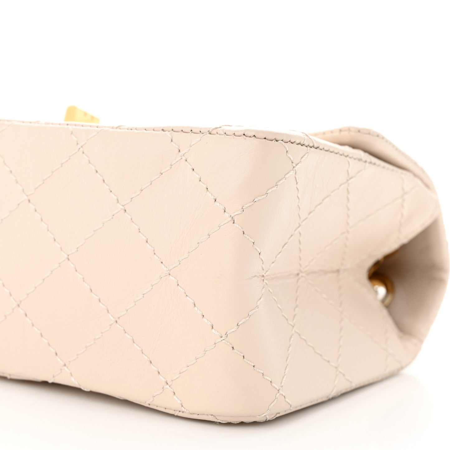 Aged Calfskin Quilted 2.55 Reissue Mini Flap Ecru