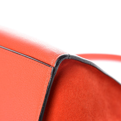 Celine Drummed Calfskin Suede Medium Trapeze Vermillion 7 of 21