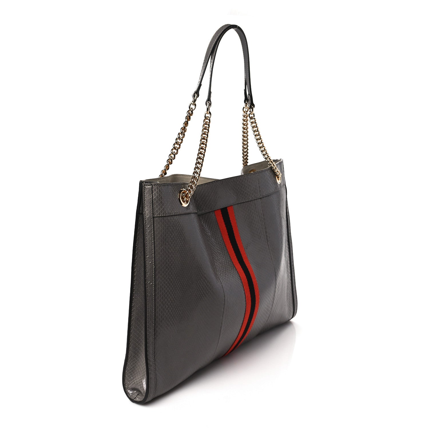 Gucci Snakeskin Large Rajah Chain Tote Dusty Grey 2 of 8