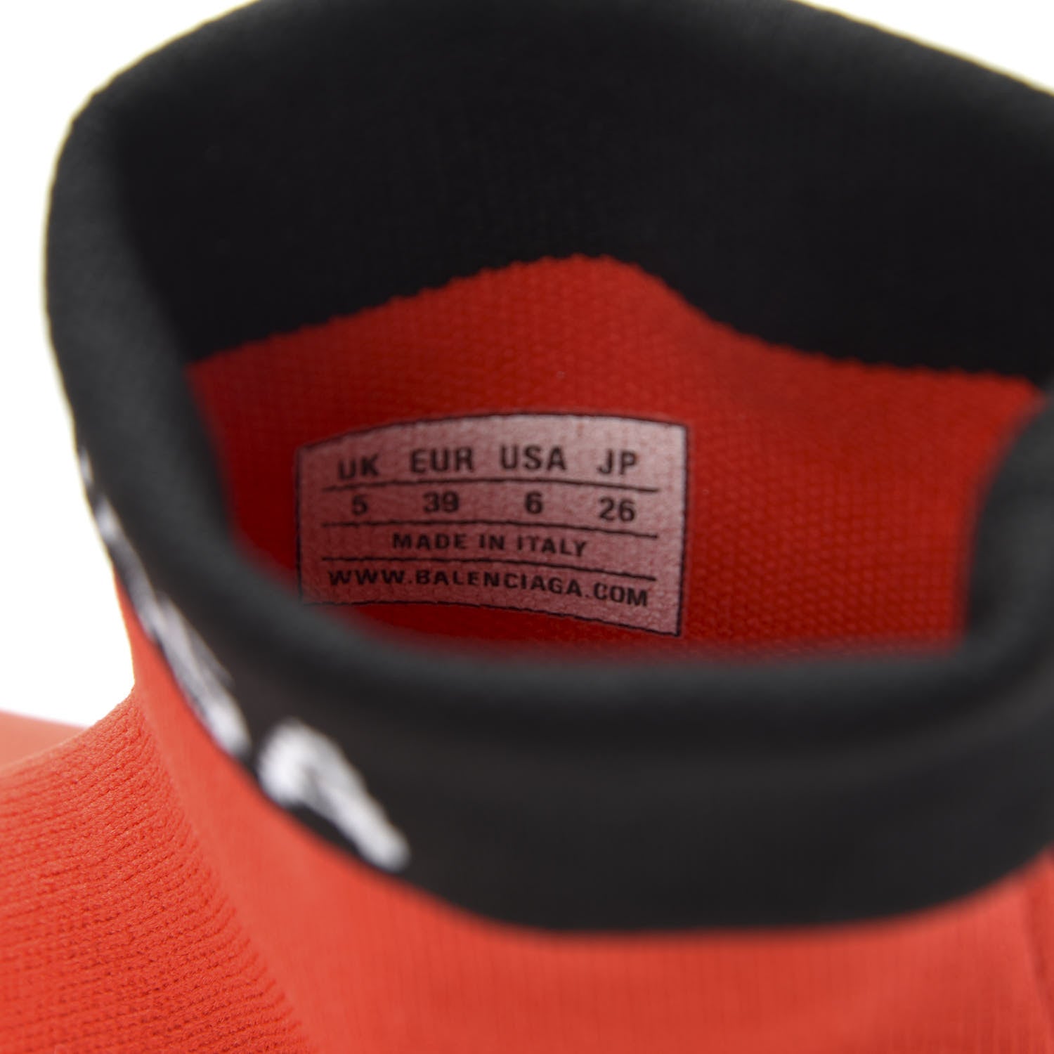 Balenciaga Neoprene Knit Mens Speed Cuffed Sneakers 39 Red Black White 9 of 12