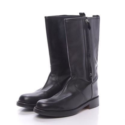 Hermes Box Calfskin Equestrian Land Boots 40.5 Black 3 of 9
