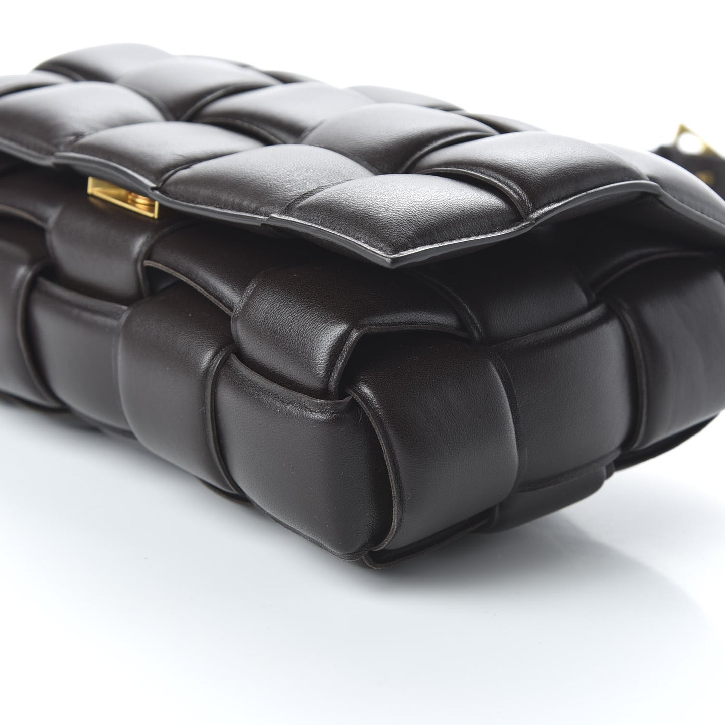 Nappa Maxi Intreccio Padded Cassette Crossbody Bag Fondente