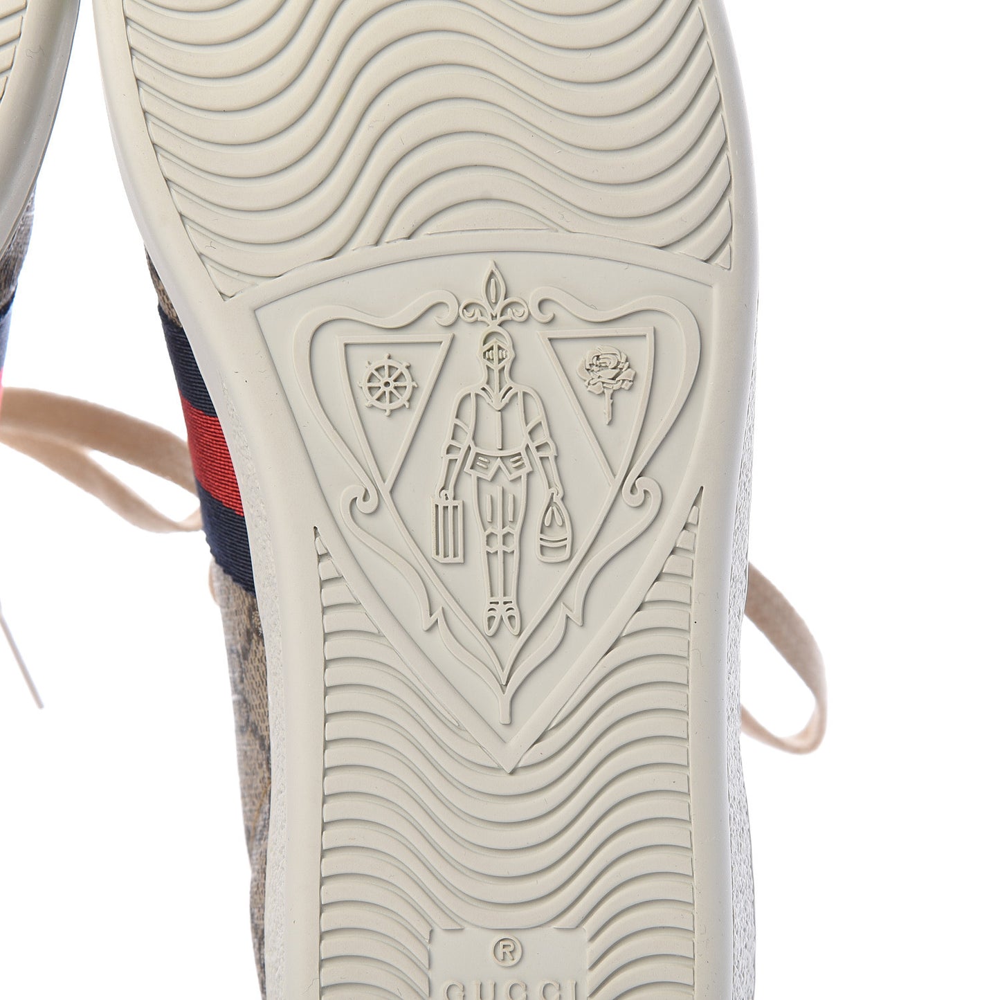 GG Supreme Monogram Womens Ace Low-Top Sneaker 38 Beige