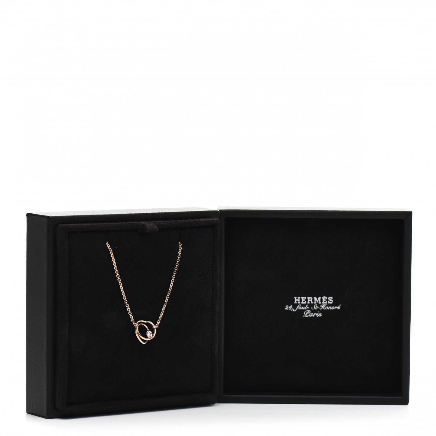 18K Rose Gold Diamond TPM Vertige Coeur Necklace SH