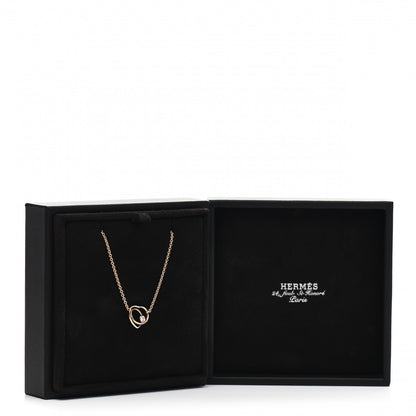 Hermes 18K Rose Gold Diamond TPM Vertige Coeur Necklace SH 5 of 5