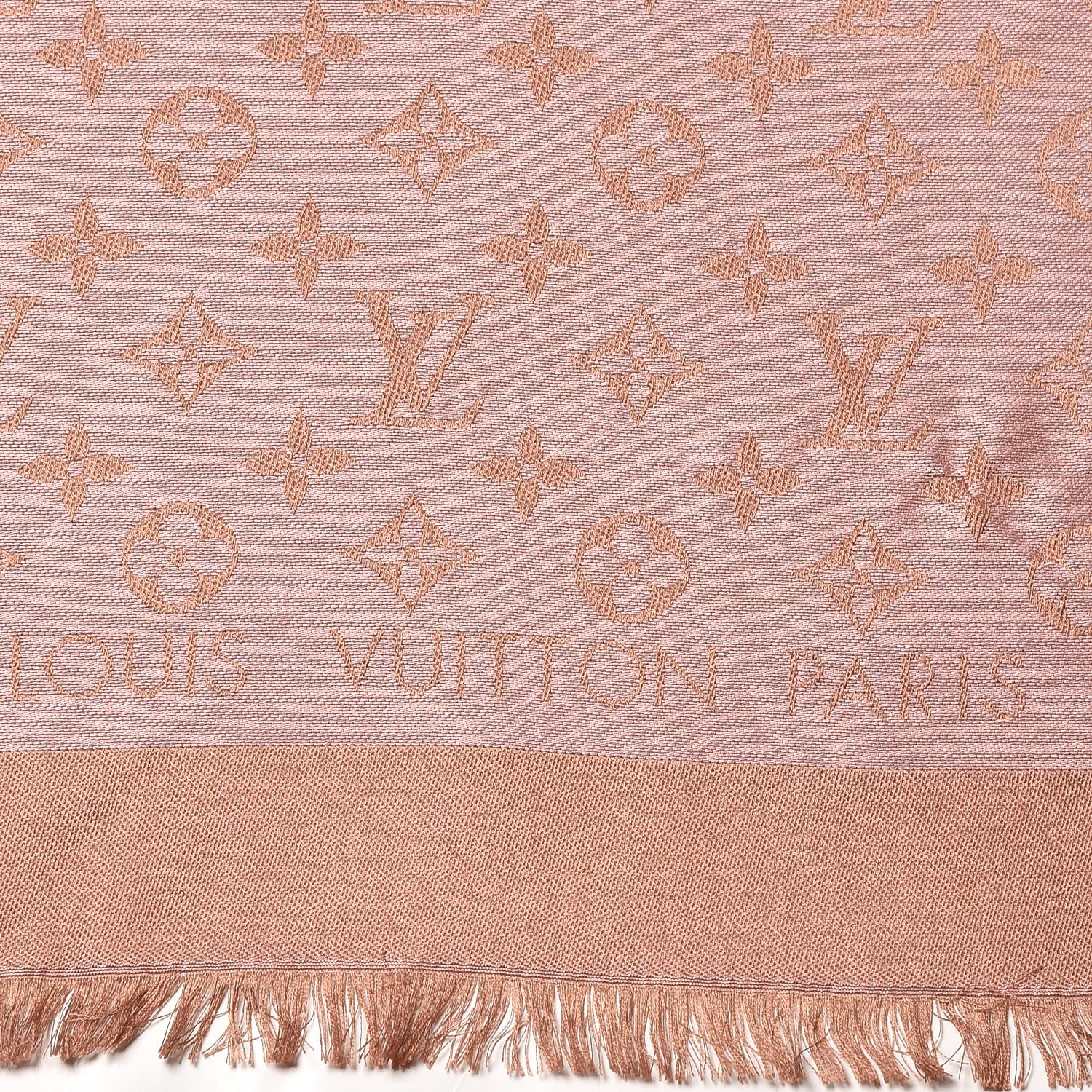 Louis Vuitton Silk Wool Monogram Shine Shawl Rose 3 of 5