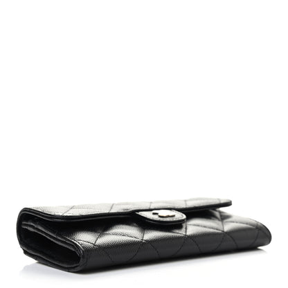 Chanel Caviar Quilted Medium Gusset Flap Wallet Black 3 of 4