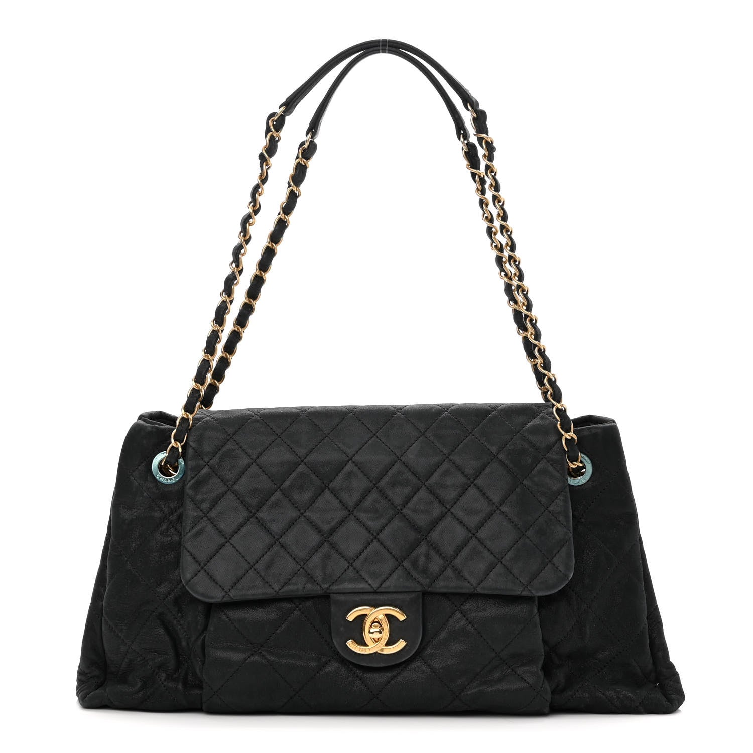 Chanel Iridescent Calfskin Large Chic Quilt Flap Black 1 of 10