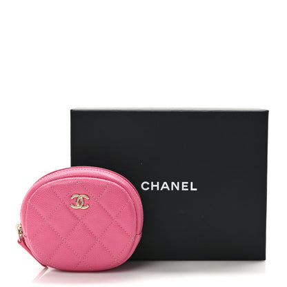 Chanel Caviar Quilted Zip Around Classic Coin Purse Pink 9 of 9