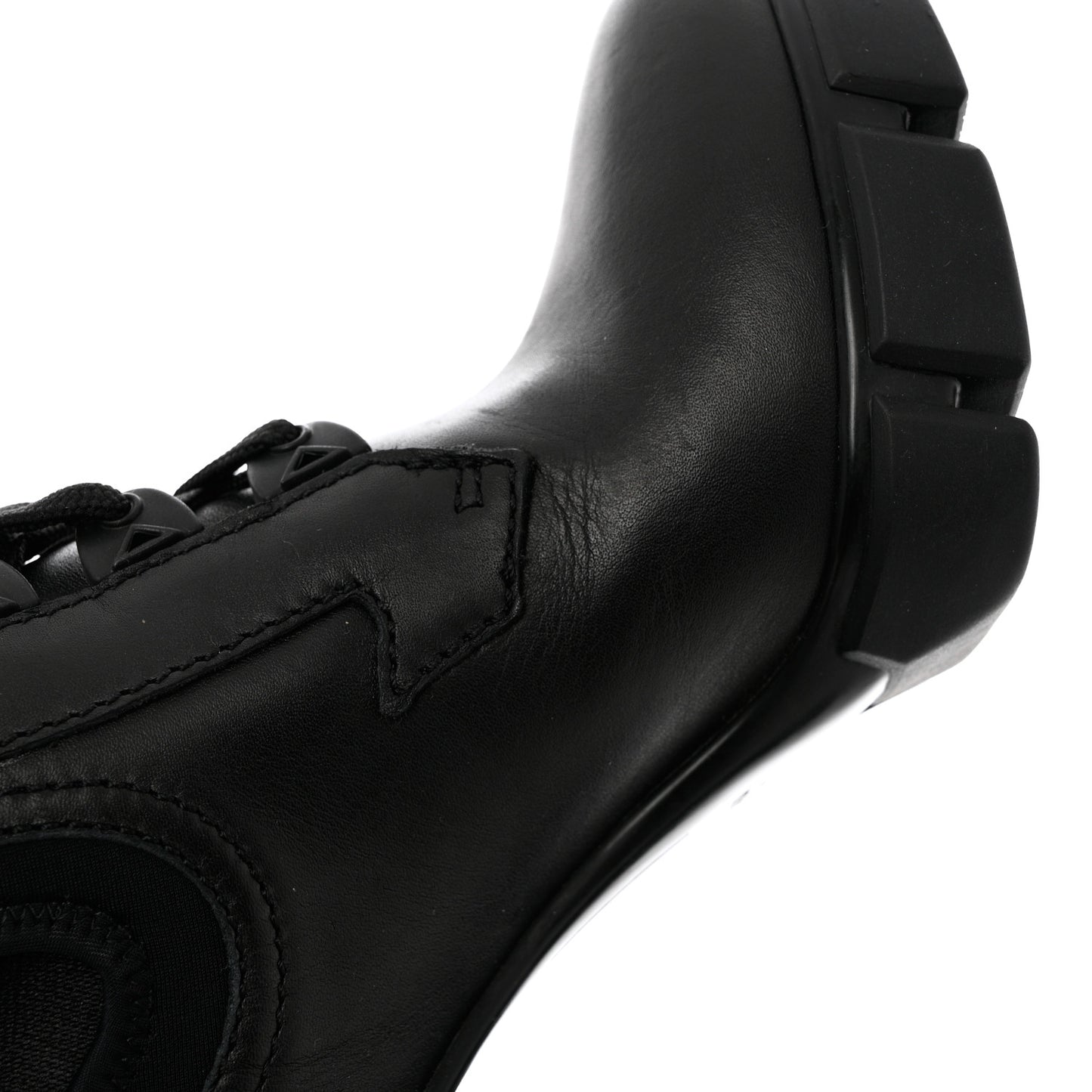 Vitello Montana Neoprene Lace Up Chelsea 110mm Ankle Boots 35 Black