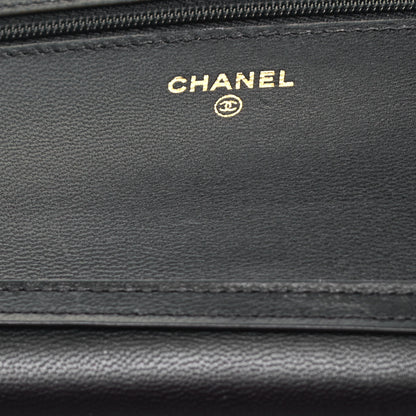 Chanel Goatskin Quilted Quilted Like A Wallet Wallet On Chain WOC Black 4 of 7