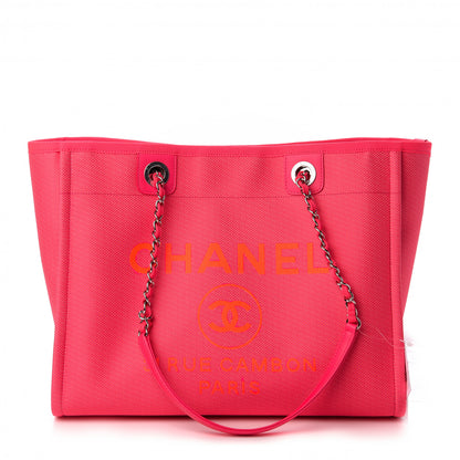 Chanel Mixed Fibers Small Deauville Tote Pink Orange 1 of 12