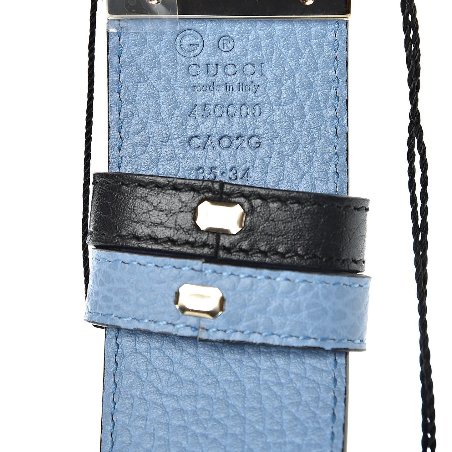 Dollar Calfskin 1973 Reversible Belt 85 34 Black Mineral Blue