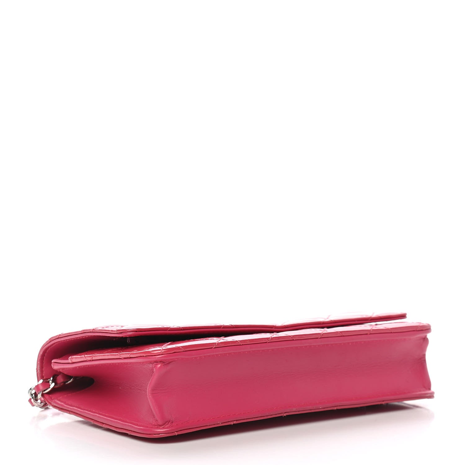 Chanel Patent Quilted Wallet On Chain WOC Fuchsia 4 of 10