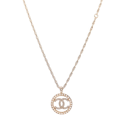 Chanel Pearl CC Round Pendant Necklace Gold 1 of 4