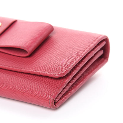 Prada Saffiano Fiocco Bow Continental Wallet Peonia 8 of 15