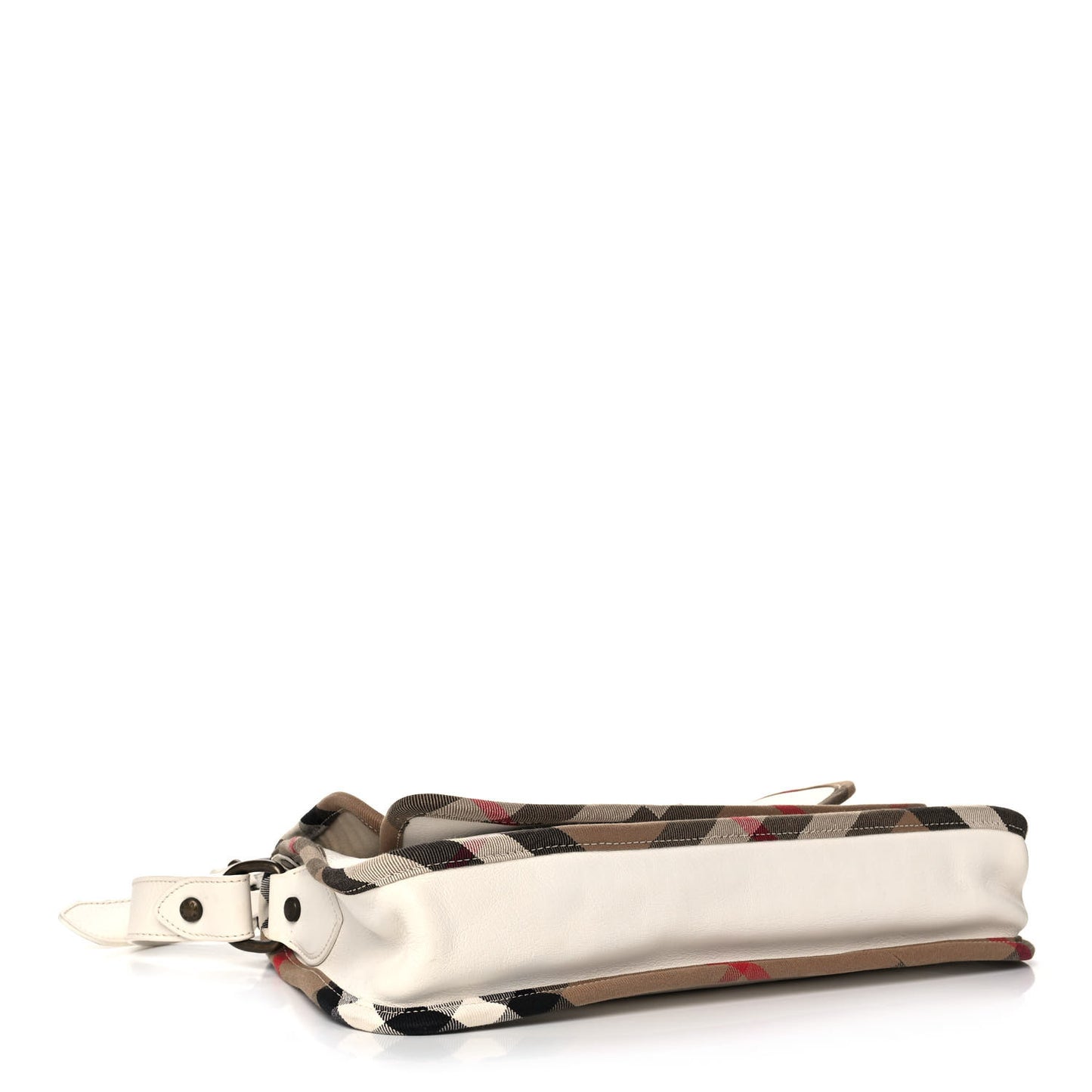 Calfskin Nova Check Shoulder Bag White