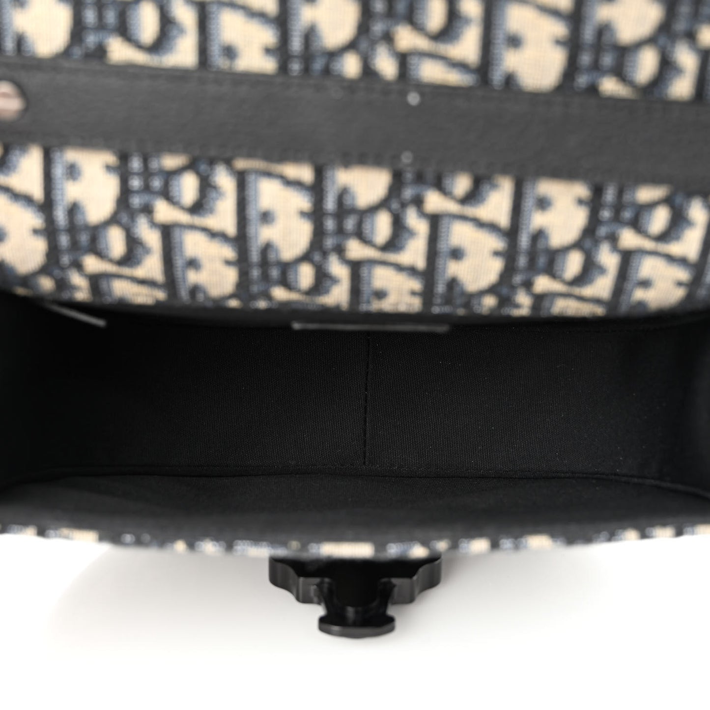 Oblique Grained Calfskin Mini Gallop Bag With Strap Black Beige