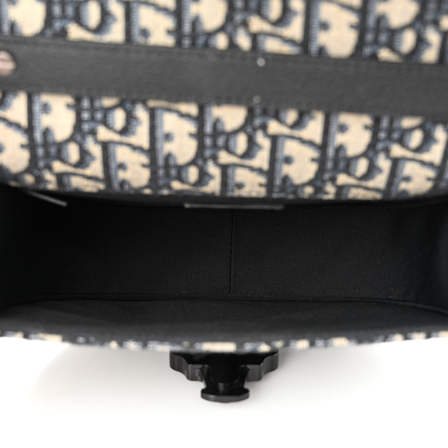 Christian Dior Oblique Grained Calfskin Mini Gallop Bag With Strap Black Beige 5 of 11