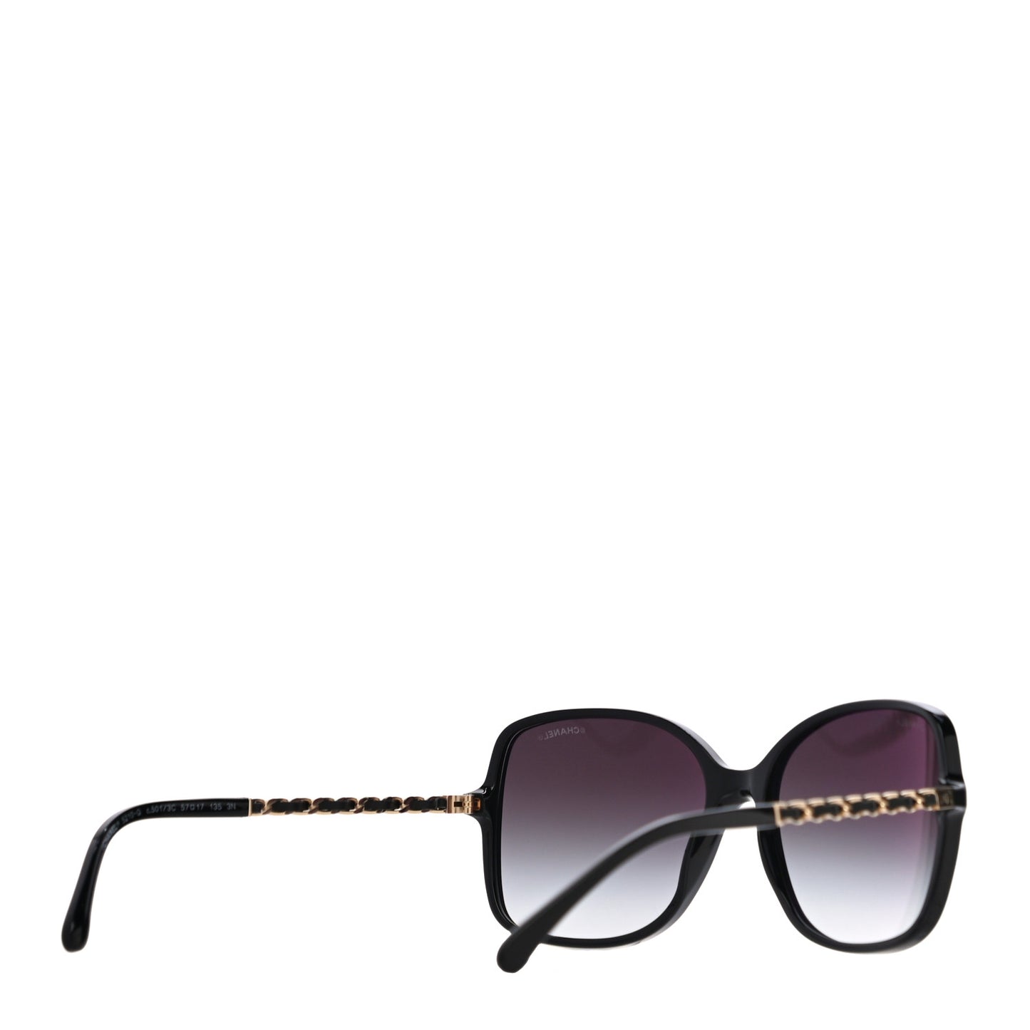 Lambskin Square Chain Sunglasses 5210-Q Black
