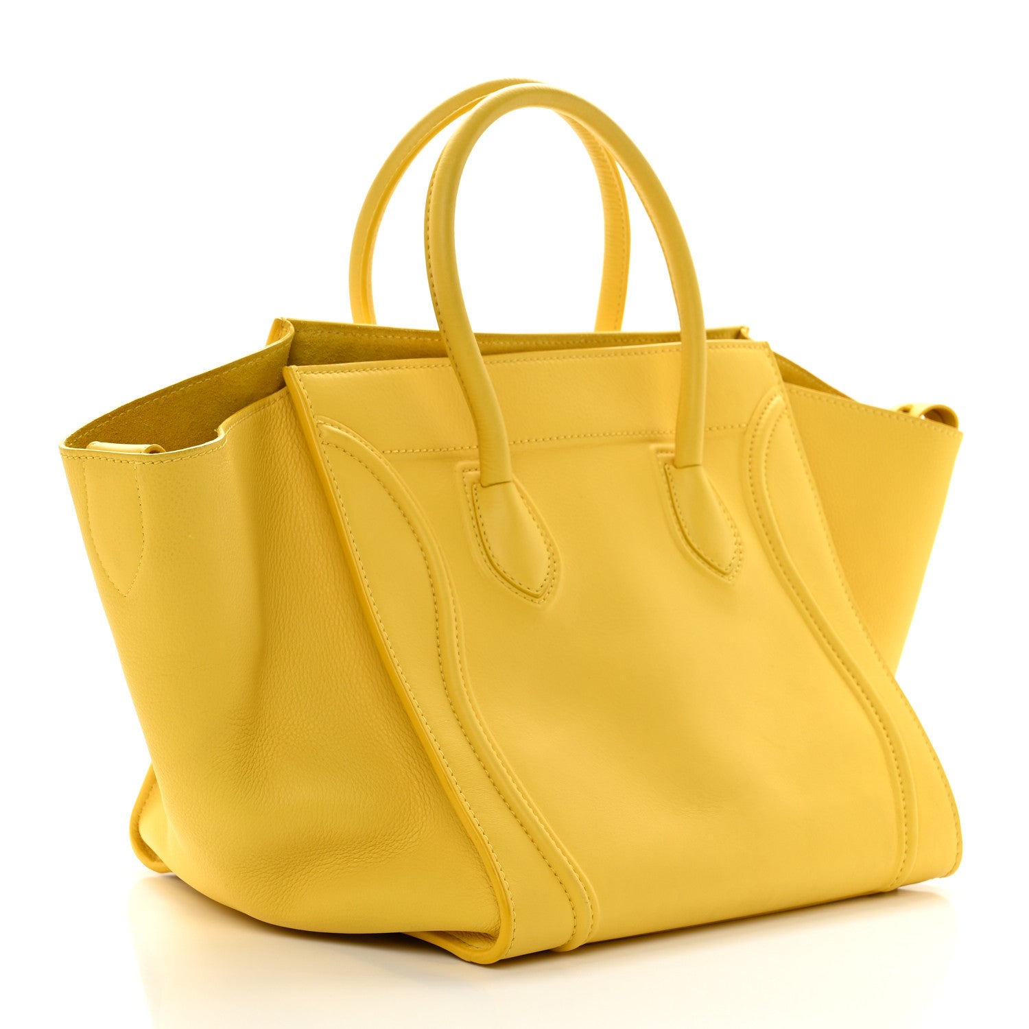 Celine Supple Calfskin Large Phantom Luggage Sun Yellow 2 of 11