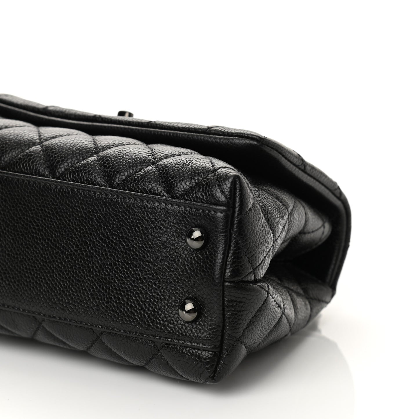 Caviar Quilted Mini Coco Handle Flap So Black