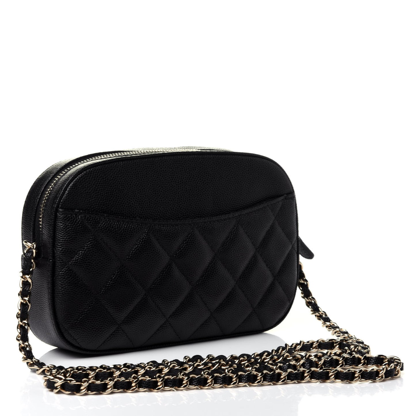 Caviar Quilted Vanity With Chain Black