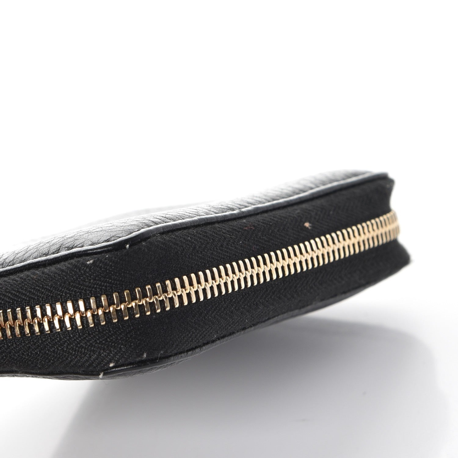 Gucci Pebbled Calfskin Soho Compact Disco Zip Around Wallet Black 8 of 8