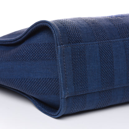 Chanel Mixed Fibers Striped Small Deauville Tote Navy Blue 6 of 10