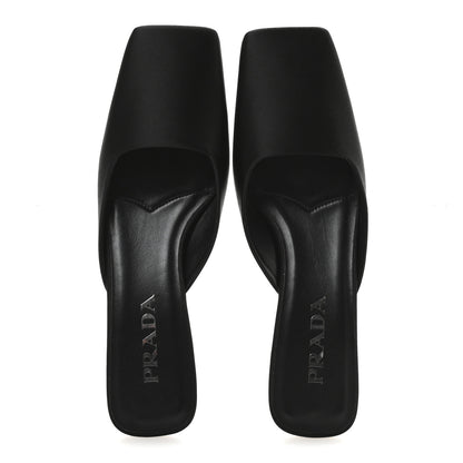 Prada Satin Modellerie Mules 37 Black 2 of 8
