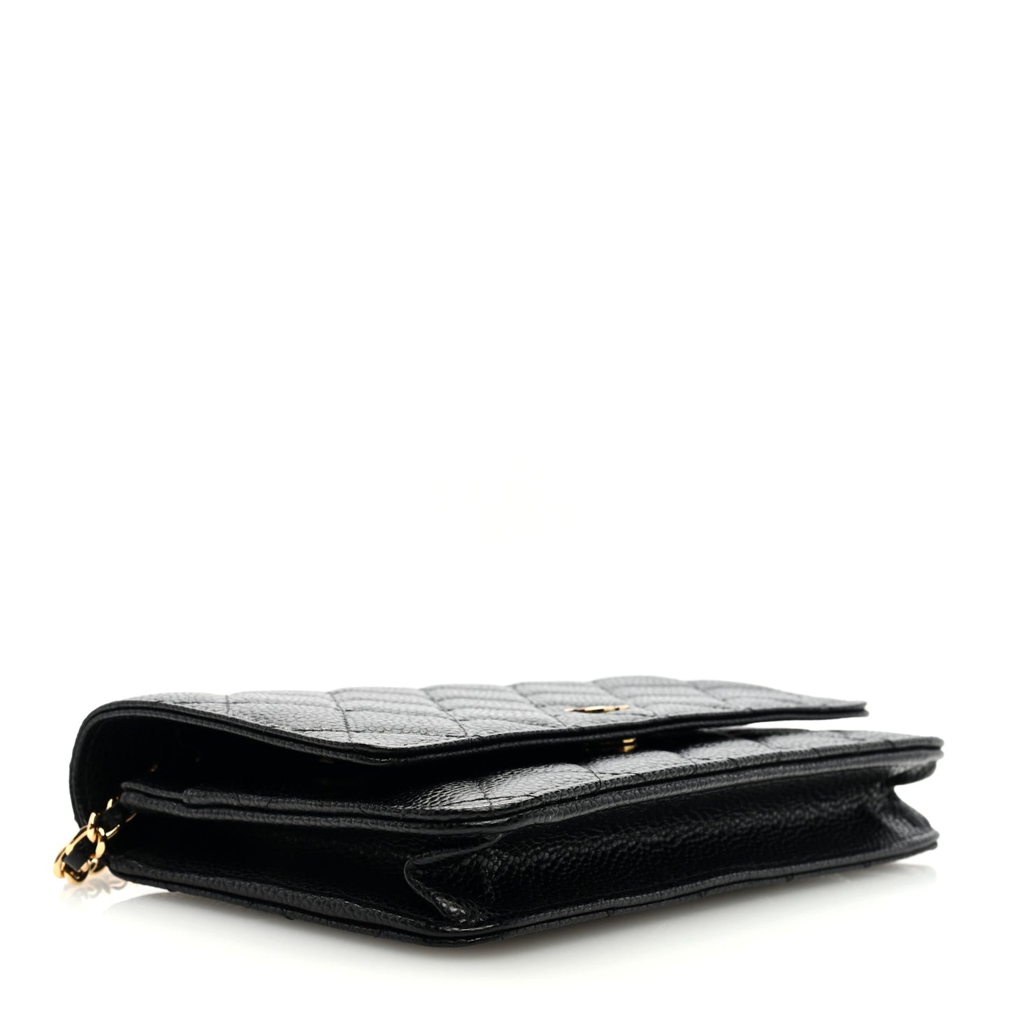 Caviar Quilted Wallet on Chain WOC Black