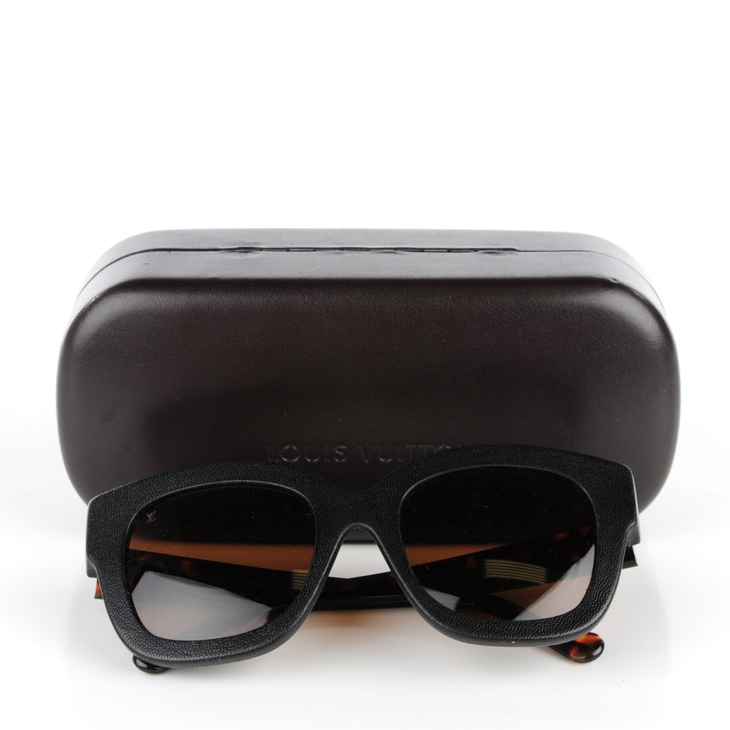 Leather Acetate Audrey Sunglasses Z0668W Black Tortoise