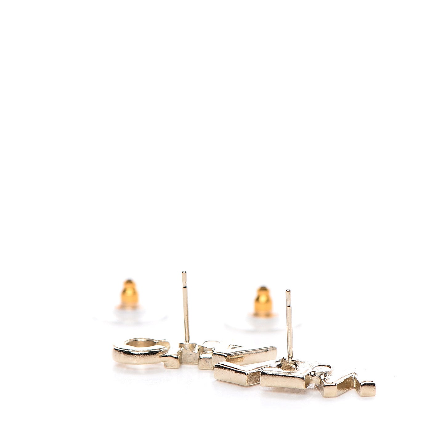 Crystal Pearl Signature Stud Earrings Gold