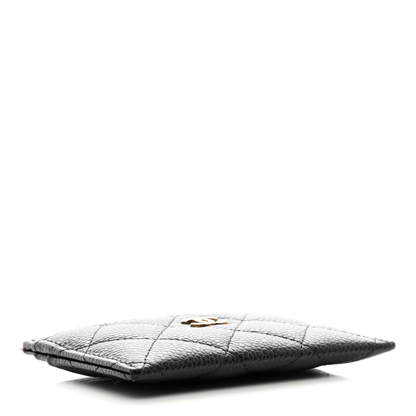Caviar Quilted Card Holder Black