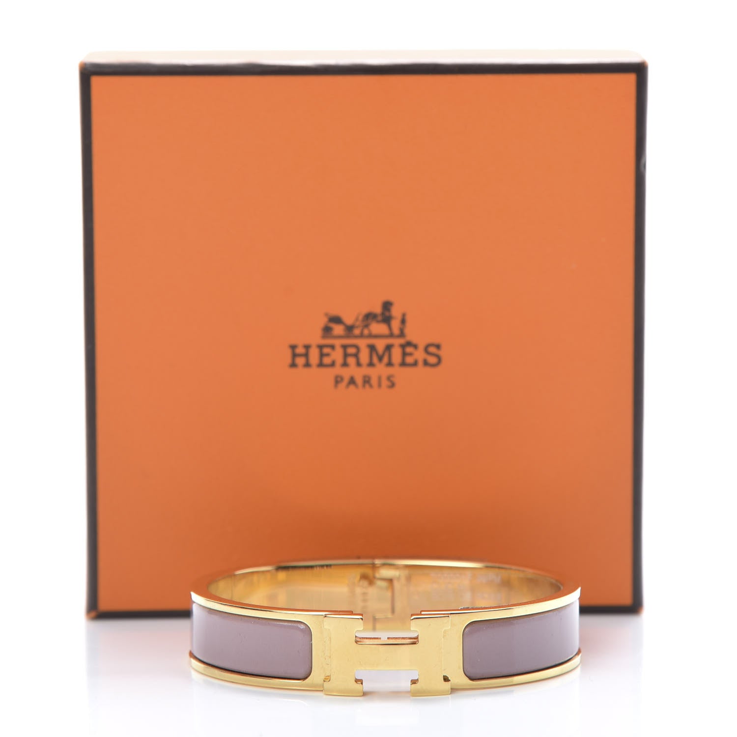 Hermes Enamel Narrow Clic Clac H Bracelet PM Bois De Rose 6 of 6