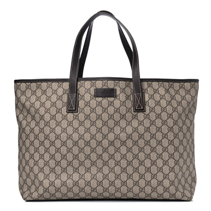 Gucci GG Supreme Monogram Large Zippered Shopping Tote Brown 1 of 13