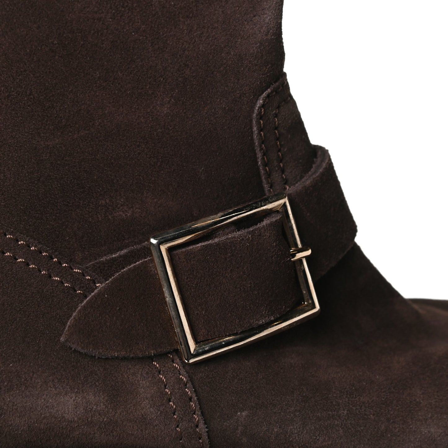 Distressed Waxed Suede Biker Boots 37 Brown