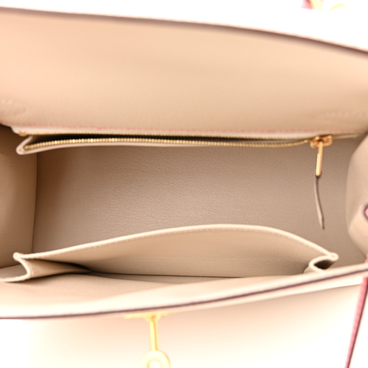 Hermes Epsom Bi-Color Horseshoe Kelly Sellier 25 Craie Rose Azalee 4 of 10