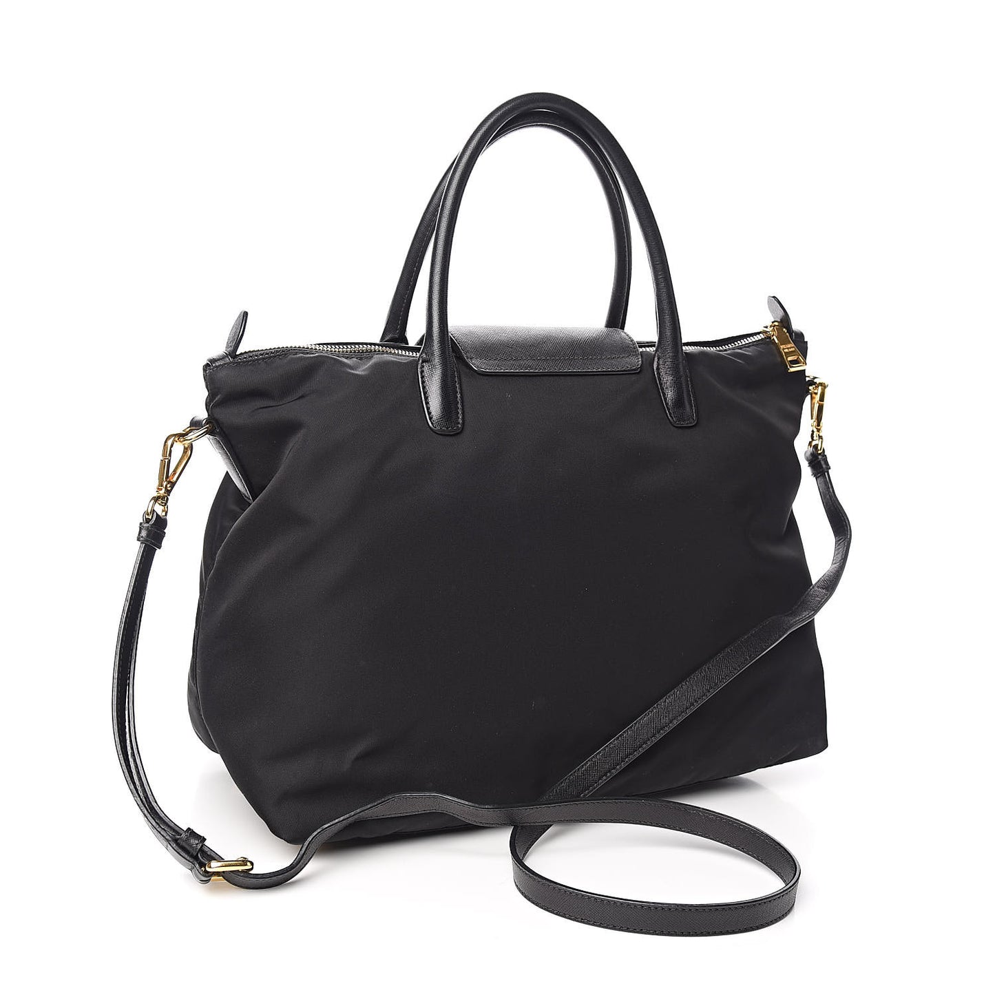 Tessuto Nylon Saffiano Tote Black