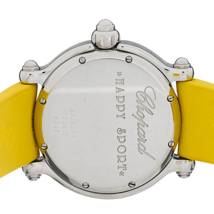 Chopard Stainless Steel Rubber Diamond 38mm Happy Sport Fish Quartz Watch Yellow 4 of 5