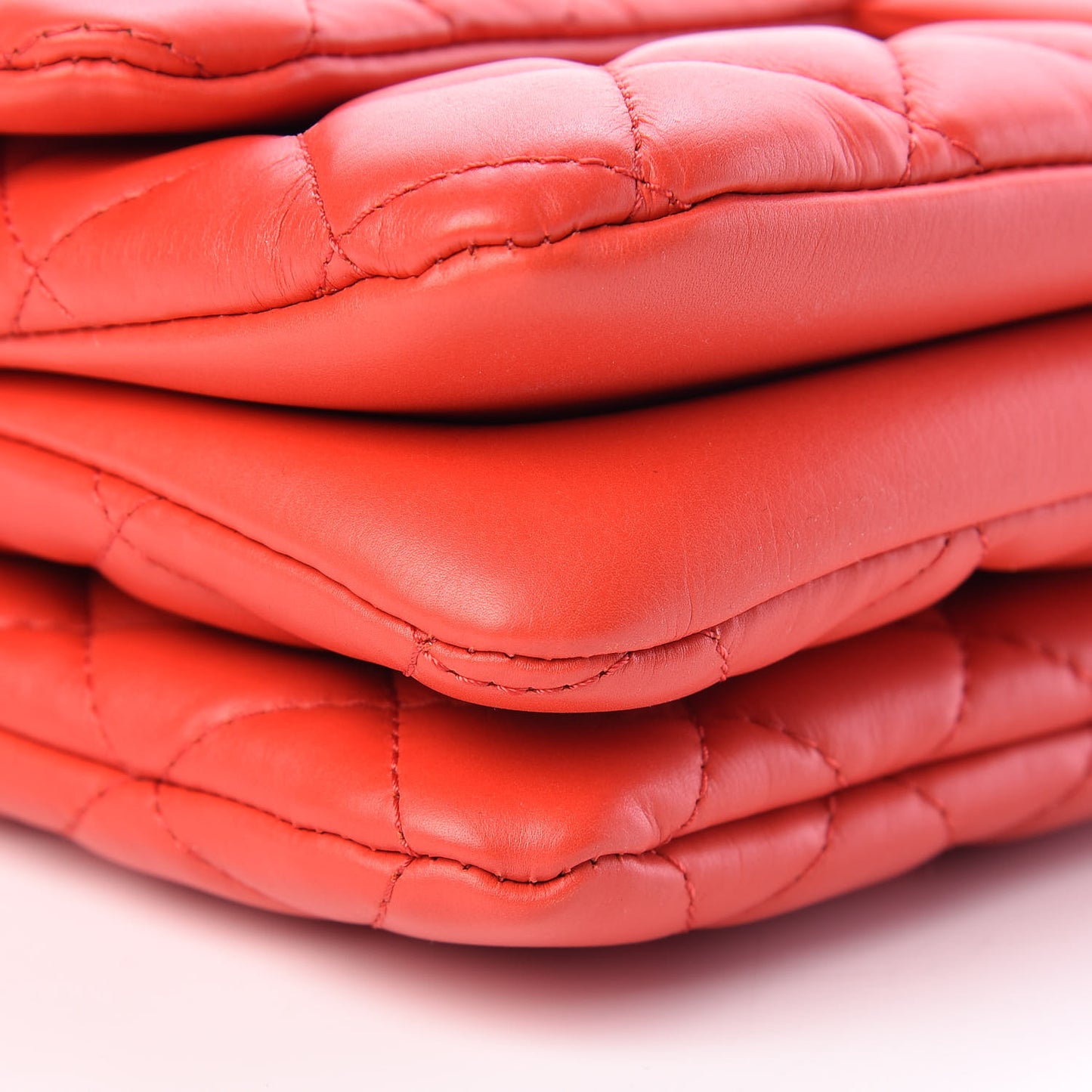 Calfskin Quilted Tender Touch Flap Bag Red